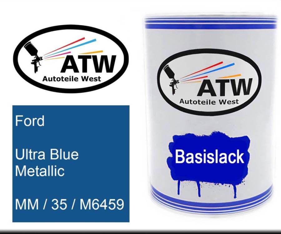 Ford, Ultra Blue Metallic, MM / 35 / M6459: 500ml Lackdose, von ATW Autoteile West.